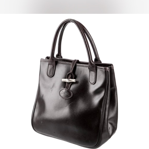 Brown Leather Longchamp Tote - Picture 3 of 9